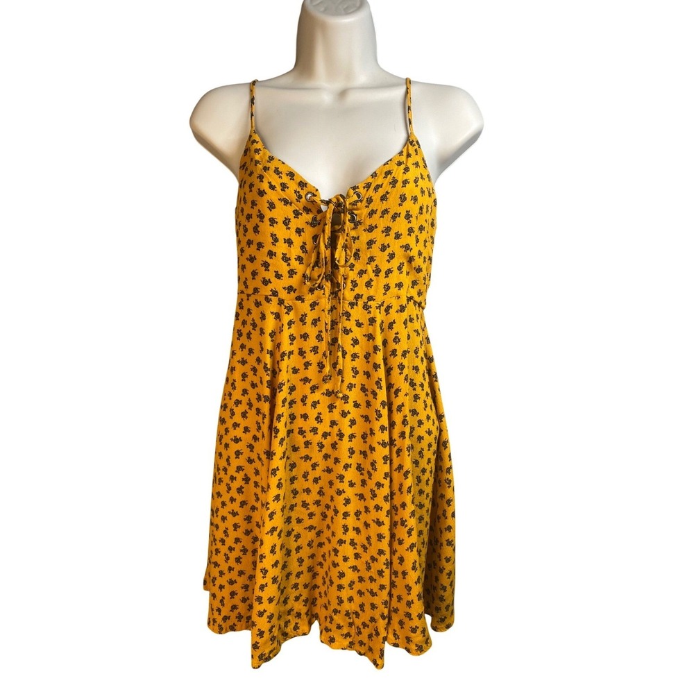 Y2k Babydoll Dress Small Lace Up Boho Y2k Indie 90s Grunge Cottage Festival